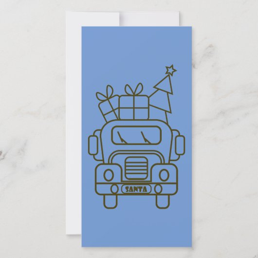 Cartes Pour Fêtes Annuelles Aperçu camion de Noël Père Noël voiture vue avant (Devant)