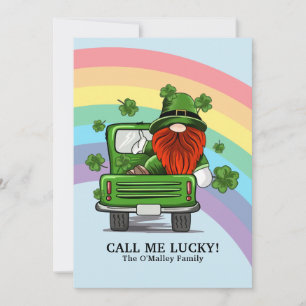 Cartes Pour Fêtes Annuelles Appelle-moi Lucky Irish Gnome Jour de la Saint Pat