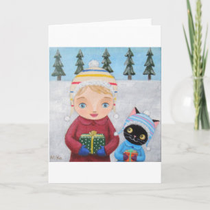 Cartes Pour Fêtes Annuelles Apporter des cadeaux