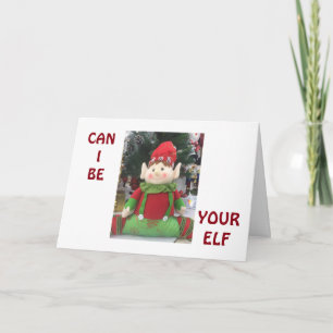 CARTES POUR FÊTES ANNUELLES APPORTEZ MISTLETOE SI JE PEUX ÊTRE VOTRE ELF CETTE