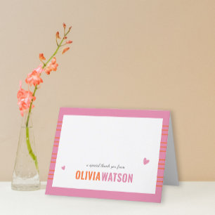 Cartes Pour Fêtes Annuelles Appréciation du Merci personnalisé en bande pliée