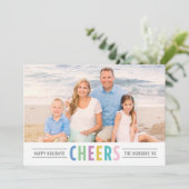 Cartes Pour Fêtes Annuelles Aqua moderne encourage les fêtes heureuses Photo (Debout devant)