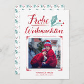 Cartes Pour Fêtes Annuelles Aquarell & Kalligraphie | Frohe Weihnachten (Devant / Derrière)