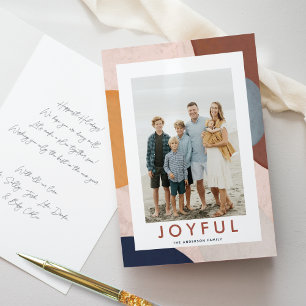 Cartes Pour Fêtes Annuelles Aquarelle Abstraite Formes peintes Boho Photo