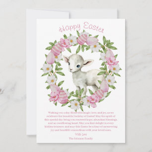 Cartes Pour Fêtes Annuelles Aquarelle Agneau de Pâques Personnalisé