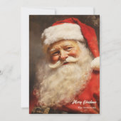 Cartes Pour Fêtes Annuelles Aquarelle ancienne Santa Claus souriant (Devant)