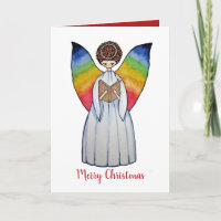 Aquarelle Angel Avec Arcs-En-Ciel Lire Un Livre
