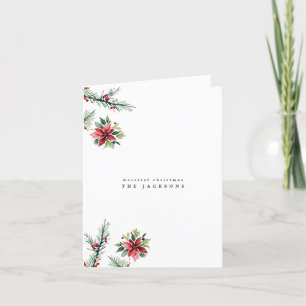 Cartes Pour Fêtes Annuelles Aquarelle Arbre Poinsettia   Photo