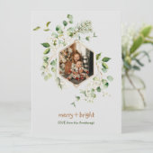 Cartes Pour Fêtes Annuelles Aquarelle Baies blanches Joyeuses (Debout devant)