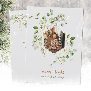 Cartes Pour Fêtes Annuelles Aquarelle Baies blanches Joyeuses