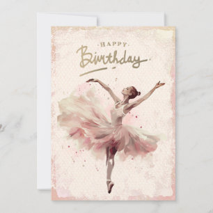 Cartes Pour Fêtes Annuelles Aquarelle Ballerina Joyeux anniversaire