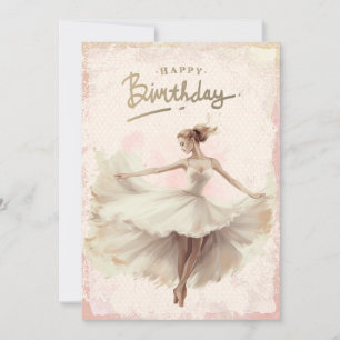 Cartes Pour Fêtes Annuelles Aquarelle Ballerina Joyeux anniversaire