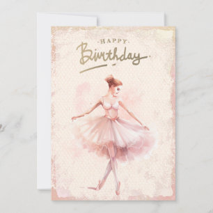 Cartes Pour Fêtes Annuelles Aquarelle Ballerina Joyeux anniversaire