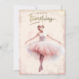Cartes Pour Fêtes Annuelles Aquarelle Ballerina Joyeux anniversaire