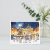 Cartes Pour Fêtes Annuelles Aquarelle Basilique Saint-Pierre Noël du Vatican (Debout devant)