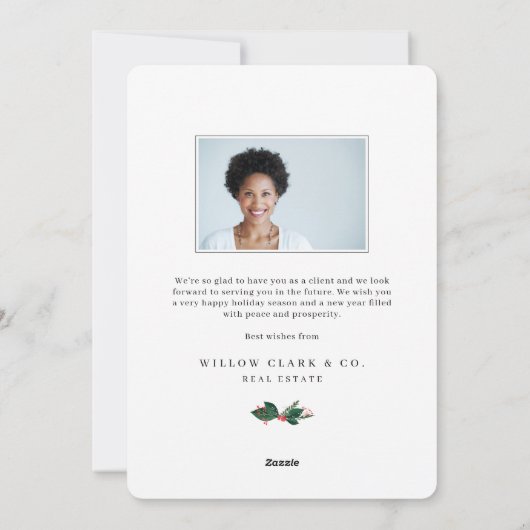 Cartes Pour Fêtes Annuelles Aquarelle blanche Festive Porte Globe des neiges (Dos)