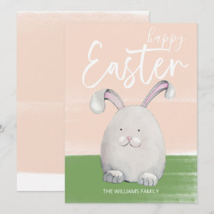 Cartes Pour Fêtes Annuelles Aquarelle blanche lapin de Pâques