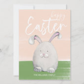 Cartes Pour Fêtes Annuelles Aquarelle blanche lapin de Pâques (Devant)