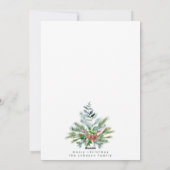 Cartes Pour Fêtes Annuelles Aquarelle blanche simple à neige - Vert verdure (Dos)