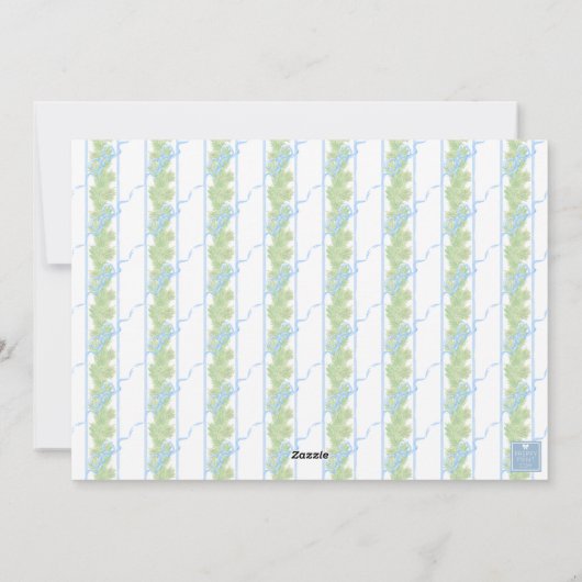 Cartes Pour Fêtes Annuelles Aquarelle Bleu & Blanc Noël Stockage photo (Dos)