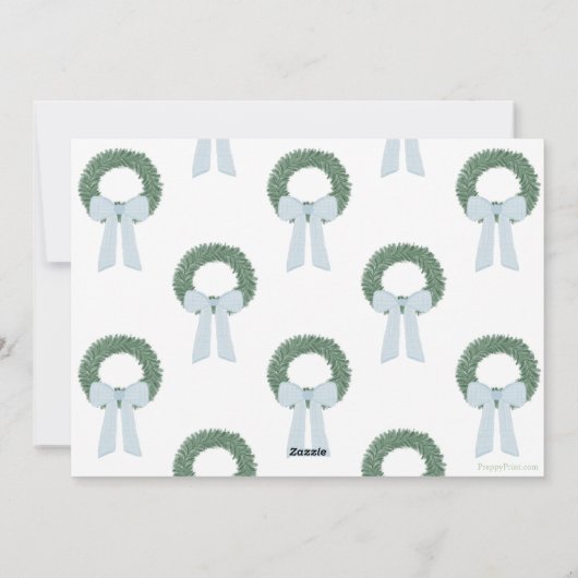 Cartes Pour Fêtes Annuelles Aquarelle bleu En vichy ceinture photo (Dos)