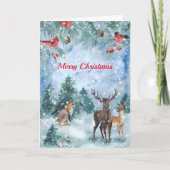 Cartes Pour Fêtes Annuelles Aquarelle bleu Noël (Devant)