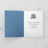 Cartes Pour Fêtes Annuelles Aquarelle Bleu Noël Coco chaud (Intérieur)