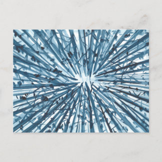 Cartes Pour Fêtes Annuelles Aquarelle bleu paysage, nature abstraite