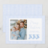 Cartes Pour Fêtes Annuelles Aquarelle bleu Preppy Chinoiserie Bas (Devant / Derrière)