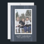 Cartes Pour Fêtes Annuelles Aquarelle bleu rustique et moderne Hanoukka<br><div class="desc">Cette carte Happy Hanoukka rustique,  mais moderne,  avec un arrière - plan d'aquarelle bleu profond est une façon magnifique de célébrer la fête des lumières. Recherchez les produits de coordination de Parcel Studios.</div>