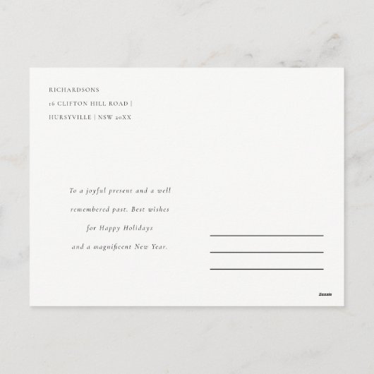 Cartes Pour Fêtes Annuelles Aquarelle Bleu Vert Berres d'hiver Noël (Dos)