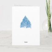 Cartes Pour Fêtes Annuelles Aquarelle bleue sapin de Noël Simple Joyeux (Dos)