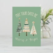 Cartes Pour Fêtes Annuelles Aquarelle Boho moderne joli Noël Tons Terre (Debout devant)