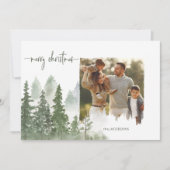 Cartes Pour Fêtes Annuelles Aquarelle Bois Calligraphie de Noël (Devant)