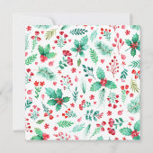 Cartes Pour Fêtes Annuelles Aquarelle Botanique avec Holly + Pine Noël (Dos)