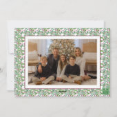 Cartes Pour Fêtes Annuelles Aquarelle Bourgogne Amaryllis Photo de Noël (Dos)