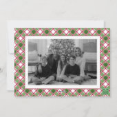 Cartes Pour Fêtes Annuelles Aquarelle Bourgogne Plaid Christmas Tree Photo (Dos)