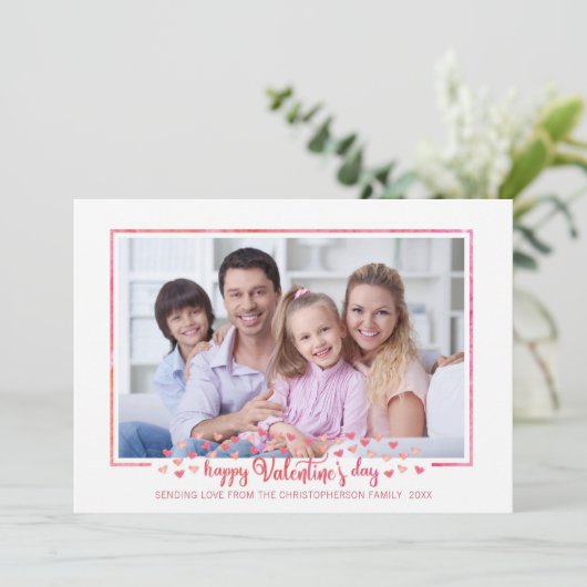 Cartes Pour Fêtes Annuelles Aquarelle Bracelet Script Valentine Photo (Debout devant)