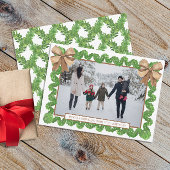 Cartes Pour Fêtes Annuelles Aquarelle Burap naturel Bow Garland Photo