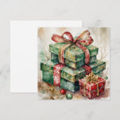 Cartes Pour Fêtes Annuelles Aquarelle Cadeaux de Noël et objets (Devant / Derrière)
