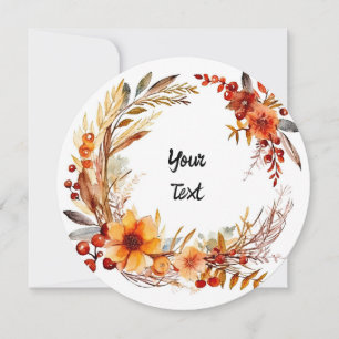 Cartes Pour Fêtes Annuelles Aquarelle cadre d'action de grâce