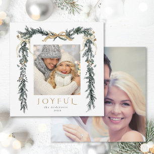 Cartes Pour Fêtes Annuelles Aquarelle cadre de Noël 2 Carré photo