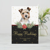 Cartes Pour Fêtes Annuelles Aquarelle Cairn Terrier Chien Heureux Howlidays (Debout devant)