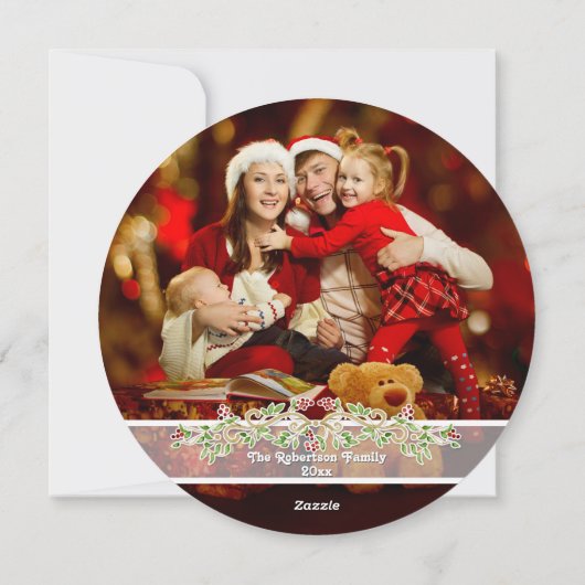 Cartes Pour Fêtes Annuelles Aquarelle Chickadee Birds Joyeux Noël Wreath (Dos)