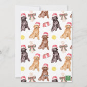 Cartes Pour Fêtes Annuelles Aquarelle Chien Père Noël de Noël (Dos)