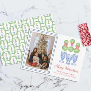 Cartes Pour Fêtes Annuelles Aquarelle Chinoiserie Christmas Bow Topio Photo