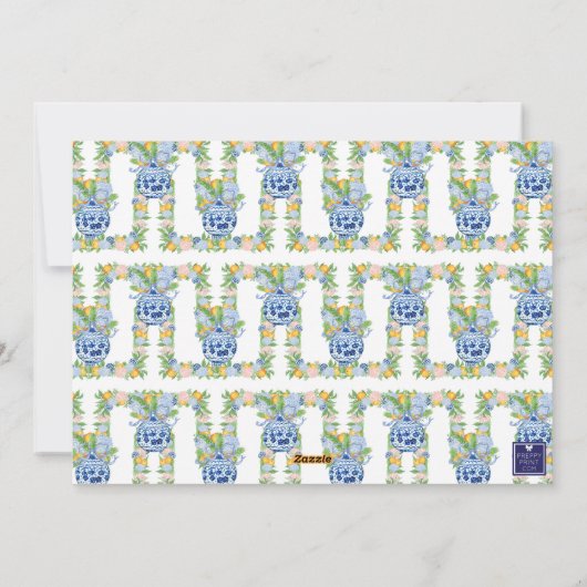 Cartes Pour Fêtes Annuelles Aquarelle Chinoiserie Mandarins Monogram Crest (Dos)