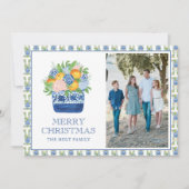 Cartes Pour Fêtes Annuelles Aquarelle Chinoiserie Mandarins Noël Photo (Devant)