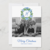 Cartes Pour Fêtes Annuelles Aquarelle Chinoiserie Ornements Couronne Noël (Devant)