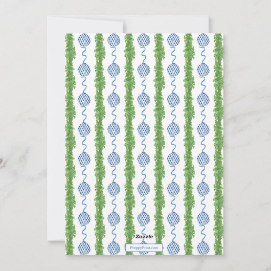 Cartes Pour Fêtes Annuelles Aquarelle Chinoiserie Ornements Garland Noël (Dos)